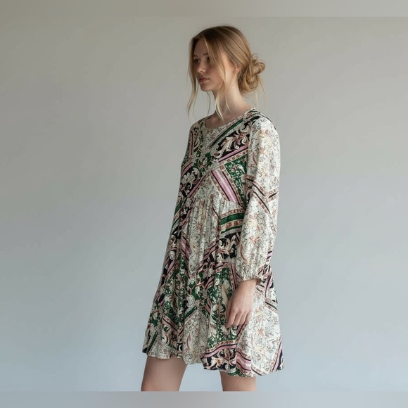 Umgee Tops - Umgee Empire waist boho tunic Mulit Color Size Small.